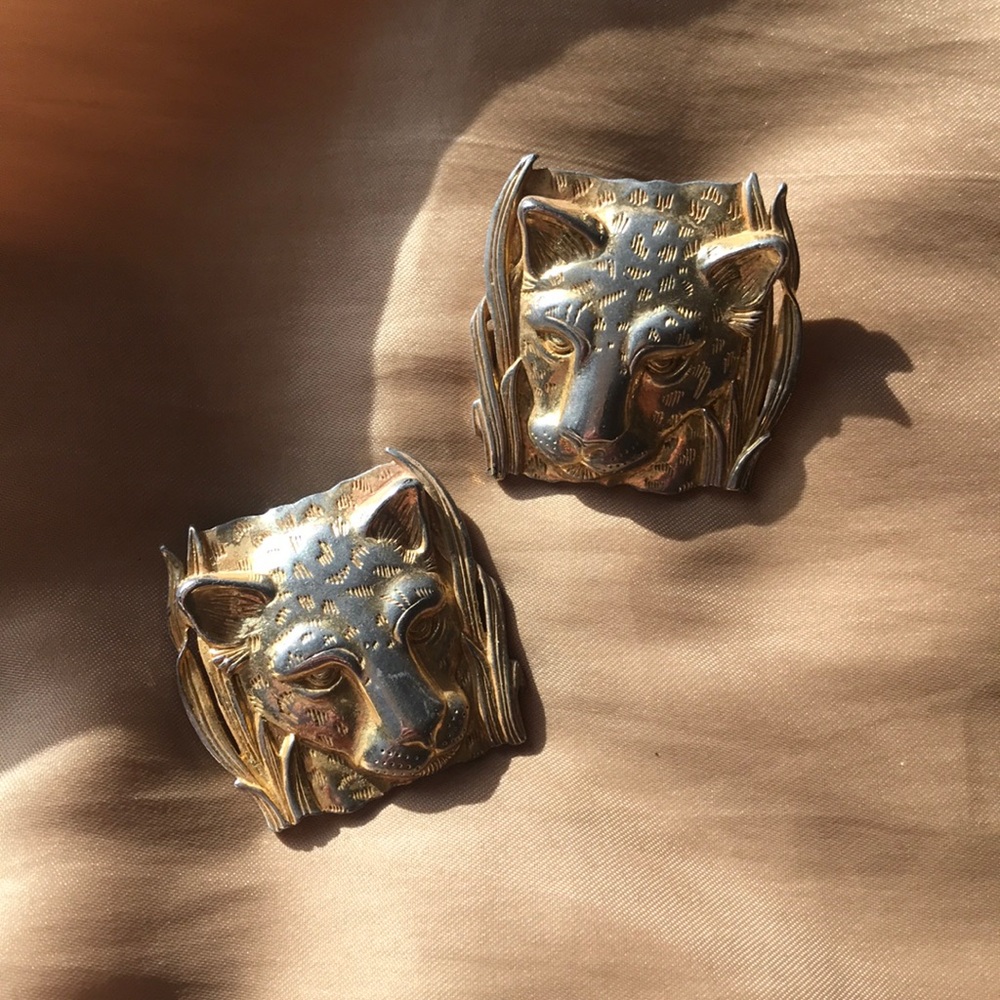 Vintage leopard earrings